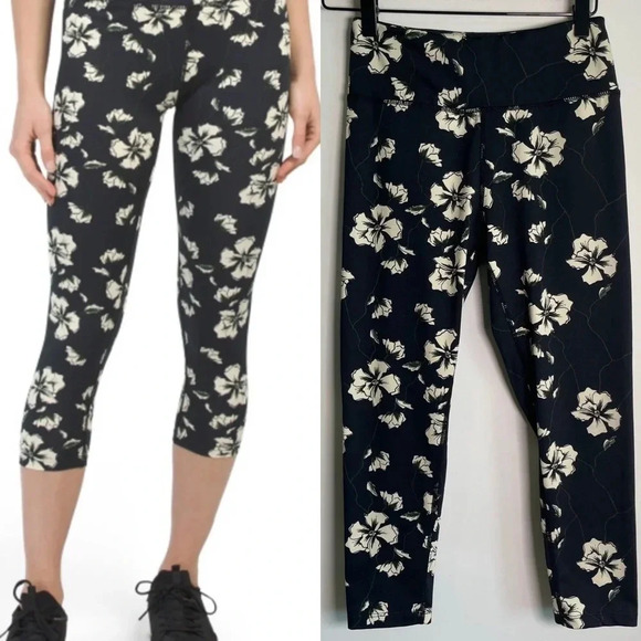 Sam Edelman Bold Garden Printed Capri Leggings size XS - Picture 1 of 8